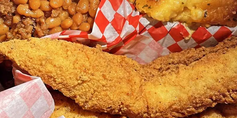 Golden fried fish fillets